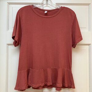 BP Red Peplum short sleeved top size XS